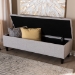Baxton Studio Brette Mid-Century Modern Grayish Beige Fabric Upholstered Dark Brown Finished Wood Storage Bench Ottoman - BBT3162-Greyish Beige-Otto