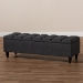 Baxton Studio Brette Mid-Century Modern Charcoal Fabric Upholstered Dark Brown Finished Wood Storage Bench Ottoman - BBT3162-Dark Grey-Otto