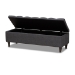 Baxton Studio Brette Mid-Century Modern Charcoal Fabric Upholstered Dark Brown Finished Wood Storage Bench Ottoman - BBT3162-Dark Grey-Otto