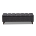 Baxton Studio Brette Mid-Century Modern Charcoal Fabric Upholstered Dark Brown Finished Wood Storage Bench Ottoman - BBT3162-Dark Grey-Otto
