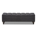 Baxton Studio Brette Mid-Century Modern Charcoal Fabric Upholstered Dark Brown Finished Wood Storage Bench Ottoman - BBT3162-Dark Grey-Otto