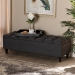 Baxton Studio Brette Mid-Century Modern Charcoal Fabric Upholstered Dark Brown Finished Wood Storage Bench Ottoman - BBT3162-Dark Grey-Otto