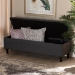Baxton Studio Brette Mid-Century Modern Charcoal Fabric Upholstered Dark Brown Finished Wood Storage Bench Ottoman - BBT3162-Dark Grey-Otto