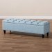 Baxton Studio Brette Mid-Century Modern Light Blue Fabric Upholstered Dark Brown Finished Wood Storage Bench Ottoman - BBT3162-Light Blue-Otto