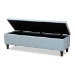 Baxton Studio Brette Mid-Century Modern Light Blue Fabric Upholstered Dark Brown Finished Wood Storage Bench Ottoman - BBT3162-Light Blue-Otto