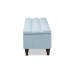 Baxton Studio Brette Mid-Century Modern Light Blue Fabric Upholstered Dark Brown Finished Wood Storage Bench Ottoman - BBT3162-Light Blue-Otto