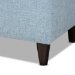 Baxton Studio Brette Mid-Century Modern Light Blue Fabric Upholstered Dark Brown Finished Wood Storage Bench Ottoman - BBT3162-Light Blue-Otto