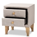 Baxton Studio Artis Modern and Contemporary Beige Fabric Upholstered 2-Drawer Wood Nightstand - BBT3154-Beige-NS