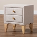 Baxton Studio Artis Modern and Contemporary Beige Fabric Upholstered 2-Drawer Wood Nightstand - BBT3154-Beige-NS