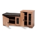 Baxton Studio Valina Modern and Contemporary Dark Brown Faux Leather Upholstered 2-Door Wood Shoe Storage Bench with Cabinet - FP-1805-5007