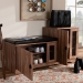 Baxton Studio Valina Modern and Contemporary Dark Brown Faux Leather Upholstered 2-Door Wood Shoe Storage Bench with Cabinet - FP-1805-5007