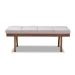 Baxton Studio Larisa Mid-Century Modern Grayish Beige Fabric Upholstered Wood Bench - BBT5364-Greyish Beige-Bench