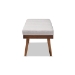Baxton Studio Larisa Mid-Century Modern Grayish Beige Fabric Upholstered Wood Bench - BBT5364-Greyish Beige-Bench
