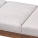 Baxton Studio Larisa Mid-Century Modern Grayish Beige Fabric Upholstered Wood Bench - BBT5364-Greyish Beige-Bench
