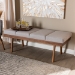 Baxton Studio Larisa Mid-Century Modern Grayish Beige Fabric Upholstered Wood Bench - BBT5364-Greyish Beige-Bench