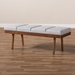 Baxton Studio Larisa Mid-Century Modern Grayish Beige Fabric Upholstered Wood Bench - BBT5364-Greyish Beige-Bench