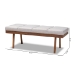 Baxton Studio Larisa Mid-Century Modern Grayish Beige Fabric Upholstered Wood Bench - BBT5364-Greyish Beige-Bench