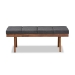 Baxton Studio Larisa Mid-Century Modern Charcoal Fabric Upholstered Wood Bench - BBT5364-Dark Grey-Bench