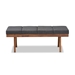 Baxton Studio Larisa Mid-Century Modern Charcoal Fabric Upholstered Wood Bench - BBT5364-Dark Grey-Bench