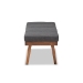 Baxton Studio Larisa Mid-Century Modern Charcoal Fabric Upholstered Wood Bench - BBT5364-Dark Grey-Bench