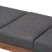Baxton Studio Larisa Mid-Century Modern Charcoal Fabric Upholstered Wood Bench - BBT5364-Dark Grey-Bench