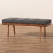 Baxton Studio Larisa Mid-Century Modern Charcoal Fabric Upholstered Wood Bench - BBT5364-Dark Grey-Bench