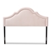 Baxton Studio Rita Modern and Contemporary Light Pink Velvet Fabric Upholstered Full Size Headboard - BBT6567-Light Pink-HB-Full