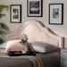 Baxton Studio Rita Modern and Contemporary Light Pink Velvet Fabric Upholstered Queen Size Headboard - BBT6567-Light Pink-HB-Queen