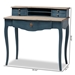 Baxton Studio Celestine French Provincial Blue Spruce Finished Wood Accent Writing Desk - CES2-Blue Spruce-Desk