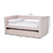 Baxton Studio Amaya Modern and Contemporary Light Pink Velvet Fabric Upholstered Full Size Daybed with Trundle - CF8825-Light Pink-Daybed-F/T