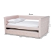 Baxton Studio Amaya Modern and Contemporary Light Pink Velvet Fabric Upholstered Full Size Daybed with Trundle - CF8825-Light Pink-Daybed-F/T
