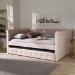 Baxton Studio Amaya Modern and Contemporary Light Pink Velvet Fabric Upholstered Full Size Daybed with Trundle - CF8825-Light Pink-Daybed-F/T