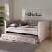 Baxton Studio Amaya Modern and Contemporary Light Pink Velvet Fabric Upholstered Full Size Daybed with Trundle - CF8825-Light Pink-Daybed-F/T