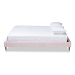 Baxton Studio Volden Glam and Luxe Light Pink Velvet Fabric Upholstered Full Size Wood Platform Bed Frame with Gold-Tone Leg Tips - BBT6598A1-Light Pink-Full