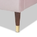 Baxton Studio Volden Glam and Luxe Light Pink Velvet Fabric Upholstered Full Size Wood Platform Bed Frame with Gold-Tone Leg Tips - BBT6598A1-Light Pink-Full