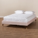 Baxton Studio Volden Glam and Luxe Light Pink Velvet Fabric Upholstered Full Size Wood Platform Bed Frame with Gold-Tone Leg Tips - BBT6598A1-Light Pink-Full
