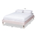 Baxton Studio Volden Glam and Luxe Light Pink Velvet Fabric Upholstered Full Size Wood Platform Bed Frame with Gold-Tone Leg Tips - BBT6598A1-Light Pink-Full