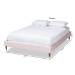 Baxton Studio Volden Glam and Luxe Light Pink Velvet Fabric Upholstered Full Size Wood Platform Bed Frame with Gold-Tone Leg Tips - BBT6598A1-Light Pink-Full