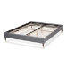 Baxton Studio Volden Glam and Luxe Charcoal Velvet Fabric Upholstered Full Size Wood Platform Bed Frame with Gold-Tone Leg Tips - BBT6598A1-Dark Grey-Full