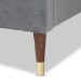 Baxton Studio Volden Glam and Luxe Charcoal Velvet Fabric Upholstered Full Size Wood Platform Bed Frame with Gold-Tone Leg Tips - BBT6598A1-Dark Grey-Full