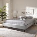 Baxton Studio Volden Glam and Luxe Charcoal Velvet Fabric Upholstered Full Size Wood Platform Bed Frame with Gold-Tone Leg Tips - BBT6598A1-Dark Grey-Full