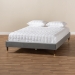 Baxton Studio Volden Glam and Luxe Charcoal Velvet Fabric Upholstered Full Size Wood Platform Bed Frame with Gold-Tone Leg Tips - BBT6598A1-Dark Grey-Full
