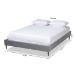 Baxton Studio Volden Glam and Luxe Charcoal Velvet Fabric Upholstered Full Size Wood Platform Bed Frame with Gold-Tone Leg Tips - BBT6598A1-Dark Grey-Full