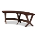 Baxton Studio Berlin Mid-Century Modern Walnut Finished Wood Curved Dining Bench