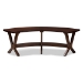 Baxton Studio Berlin Mid-Century Modern Walnut Finished Wood Curved Dining Bench - Berlin-Walnut-Bench