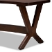 Baxton Studio Berlin Mid-Century Modern Walnut Finished Wood Curved Dining Bench - Berlin-Walnut-Bench