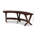 Baxton Studio Berlin Mid-Century Modern Walnut Finished Wood Curved Dining Bench - Berlin-Walnut-Bench