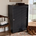 Baxton Studio Leone Modern and Contemporary Charcoal Finished 2-Door Wood Entryway Shoe Storage Cabinet - WI5377-Dark Grey
