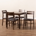 Baxton Studio Lovy Modern and Contemporary Gray Fabric Upholstered Dark Walnut-Finished 5-Piece Wood Dining Set - Lovy Dining Set-Grey/Dark Walnut