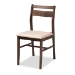 Baxton Studio Lovy Modern and Contemporary Beige Fabric Upholstered Dark Walnut-Finished 5-Piece Wood Dining Set - Lovy Dining Set-Beige/Dark Walnut